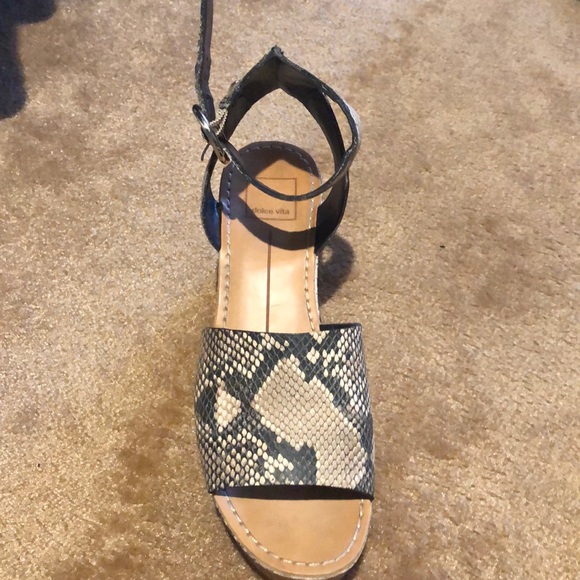 Sandal wedge snakeskin - Picture 2 of 5